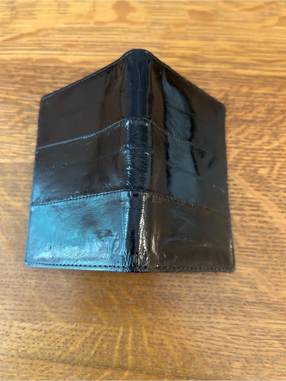Sleek Black Eel Skin Card Wallet - Men's Accessory 4